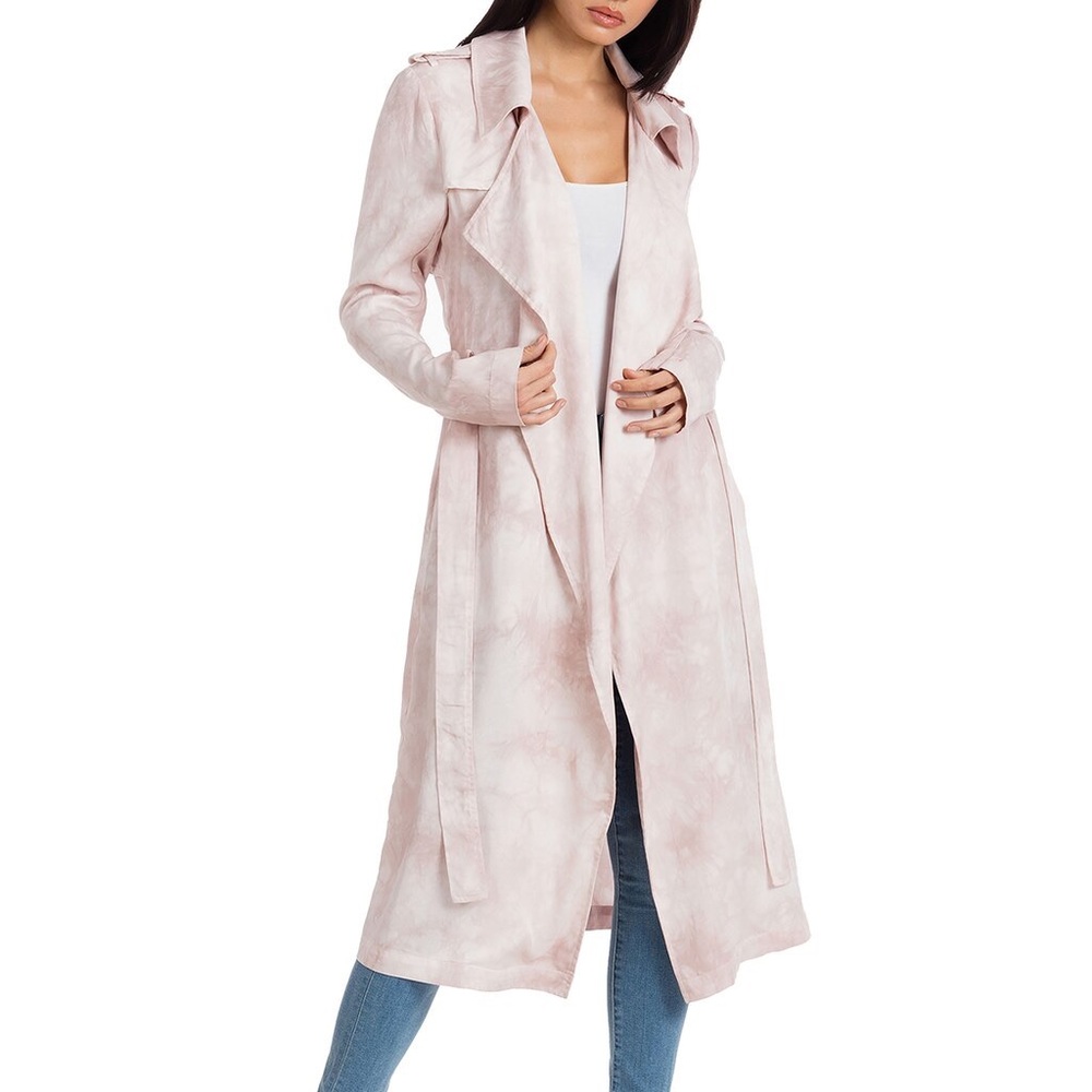 Badgley Mischka Tie Dye Lyocell Trench Coat NEW - Picture 3 of 6